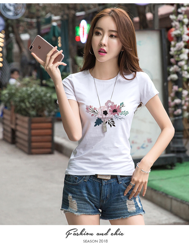 Mùa hè áo sơ mi trắng nữ ngắn tay cotton dòng quần áo mẫu thủy triều nhỏ cổ áo thun cơ thể thon gọn áo sơ mi - Cộng với kích thước quần áo áo khoác gió nữ