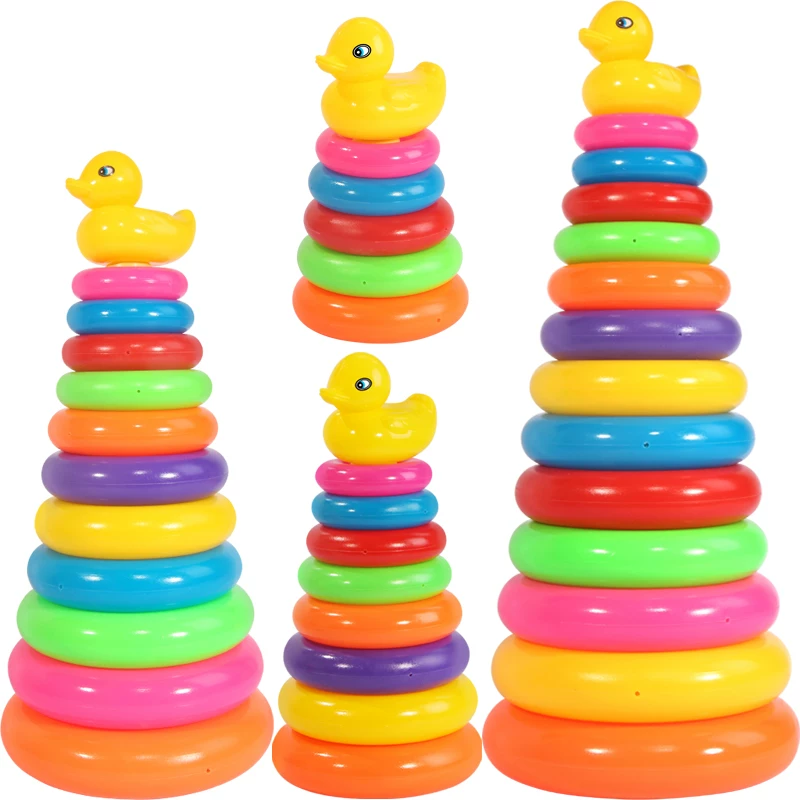 Башня B.Duck для детей, игрушка, Дженга, кольца, раннее развитие