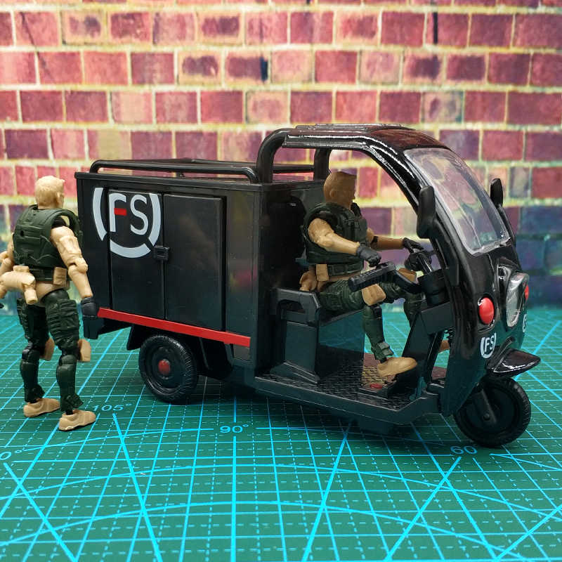 1 12兵人场景配件快递三轮车送货车6寸可动模型车辆2 5寸手办载具