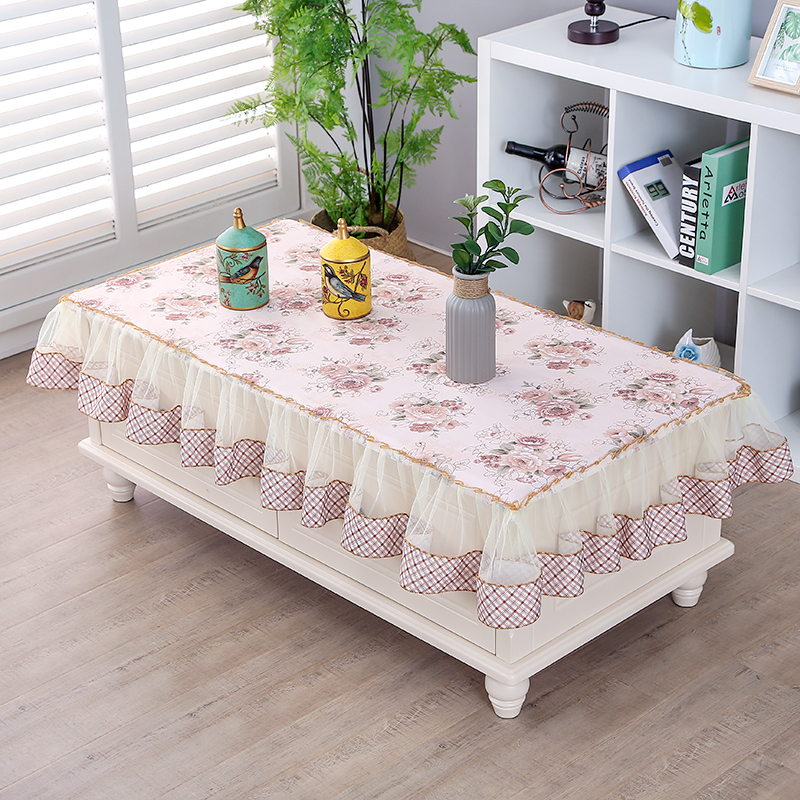 Bàn cà phê che bụi che mục vụ châu Âu ren bàn cà phê khăn trải bàn vải hình chữ nhật phòng khách vải bàn cà phê đệm bìa khăn trải bàn ăn cao cấp