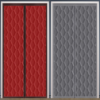 Cotton Door Curtain, Thickened for Winter, Warm, Home Insulation, Windproof, Soundproof, Magnetic, No Drilling Required, Cold Wind Barrier, Cold Partition Curtain