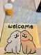 Cute puppy entrance wire circle floor mat fun welcome home entrance door mat scraping mud and dirt foot mat can be cut