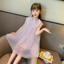 Girls dress summer dress 2020 Korean version of the western style childrens super fairy princess dress fashion sweet and fresh mesh skirt
