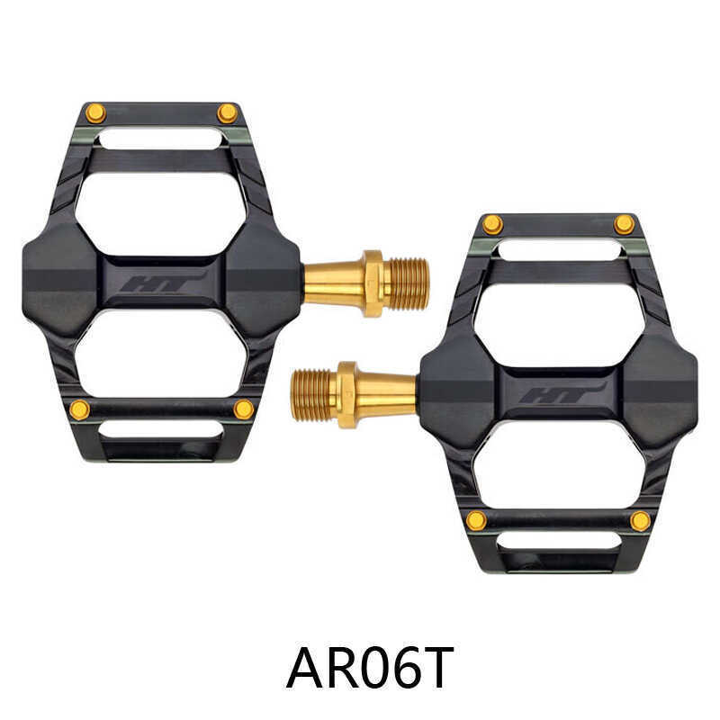 American Ht Pedals Lightweight Aluminum Alloy Titanium Axis Gravel Road Bicycle Pedals Small Folding Melon Bike Mountain Bike