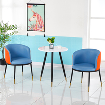 Nordic light luxury reception negotiation chair modern simple back chair home dining chair balcony leisure reception chair three-piece set