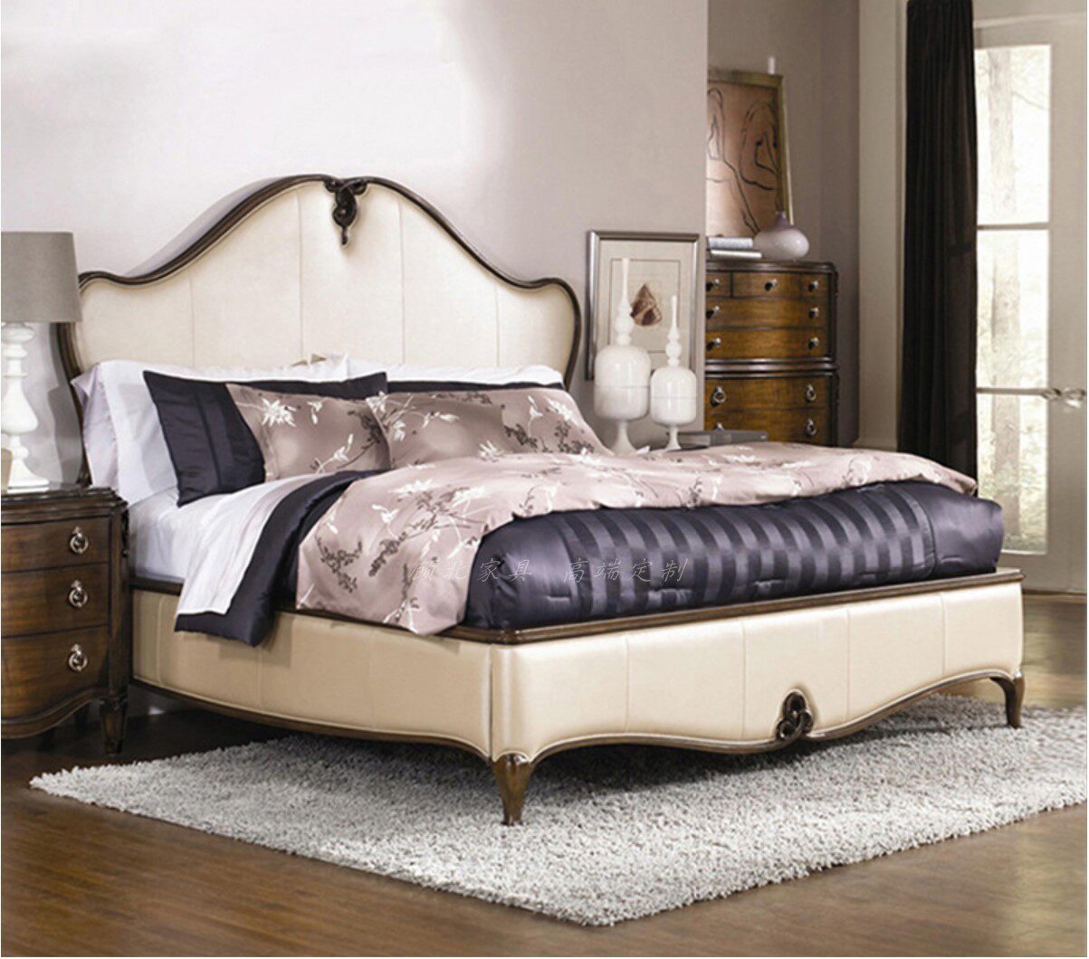 American Country Whole Wooden Master Bed Hooker Hooker High-end Customized