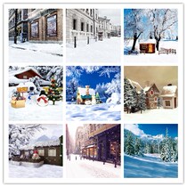 New snow photo background cloth Childrens studio photography background wall winter outdoor street snow photography background