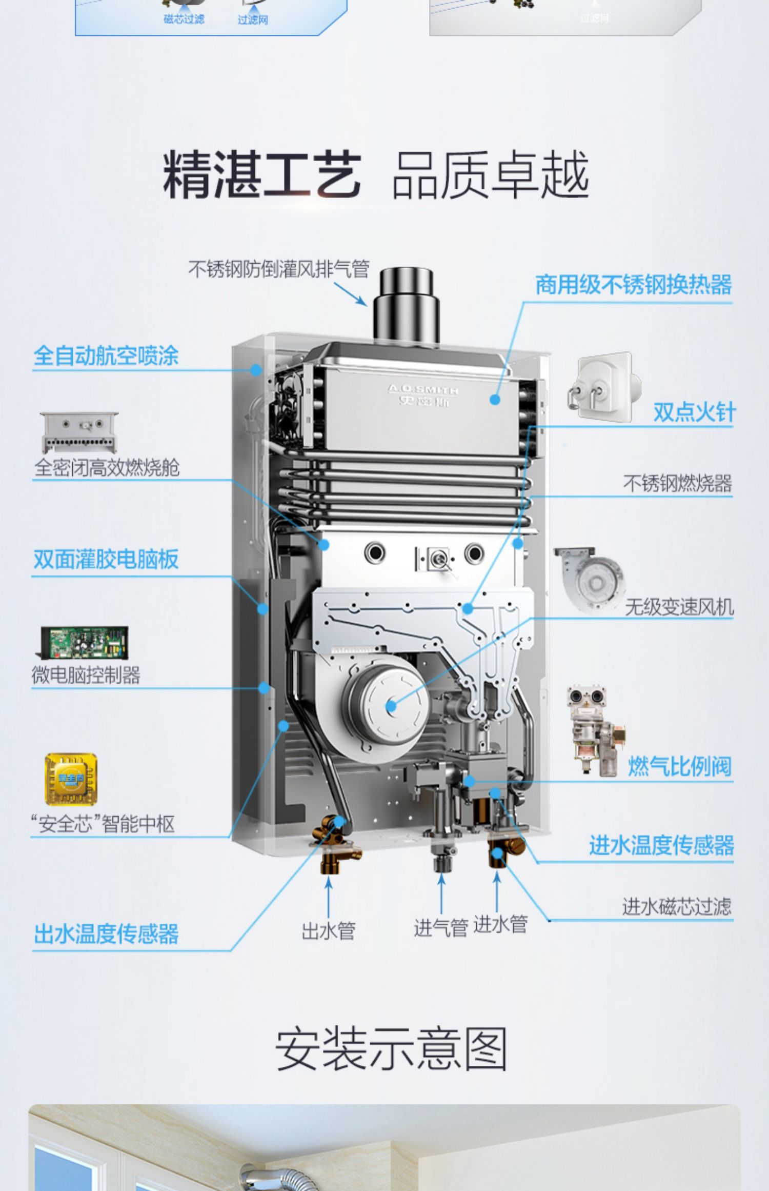 nóng lạnh ariston A. Ôi Smith / Smith 16 lít VT01 16 lít nhiệt độ không đổi nước nóng nhà máy khí tự nhiên AO - Máy đun nước máy nóng lạnh năng lượng mặt trời