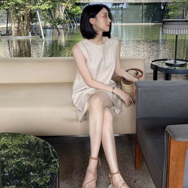 Summer New Style Gentle and Cool Little Chanel-Style Dress for Women, Petite, Age-Reducing, Slimming, Sleeveless Tank Dress