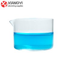 High temperature resistant thickening glass crystal dish 60mm High Borosilicate diameter flat bottom dish heating and dissolving round dish consumables