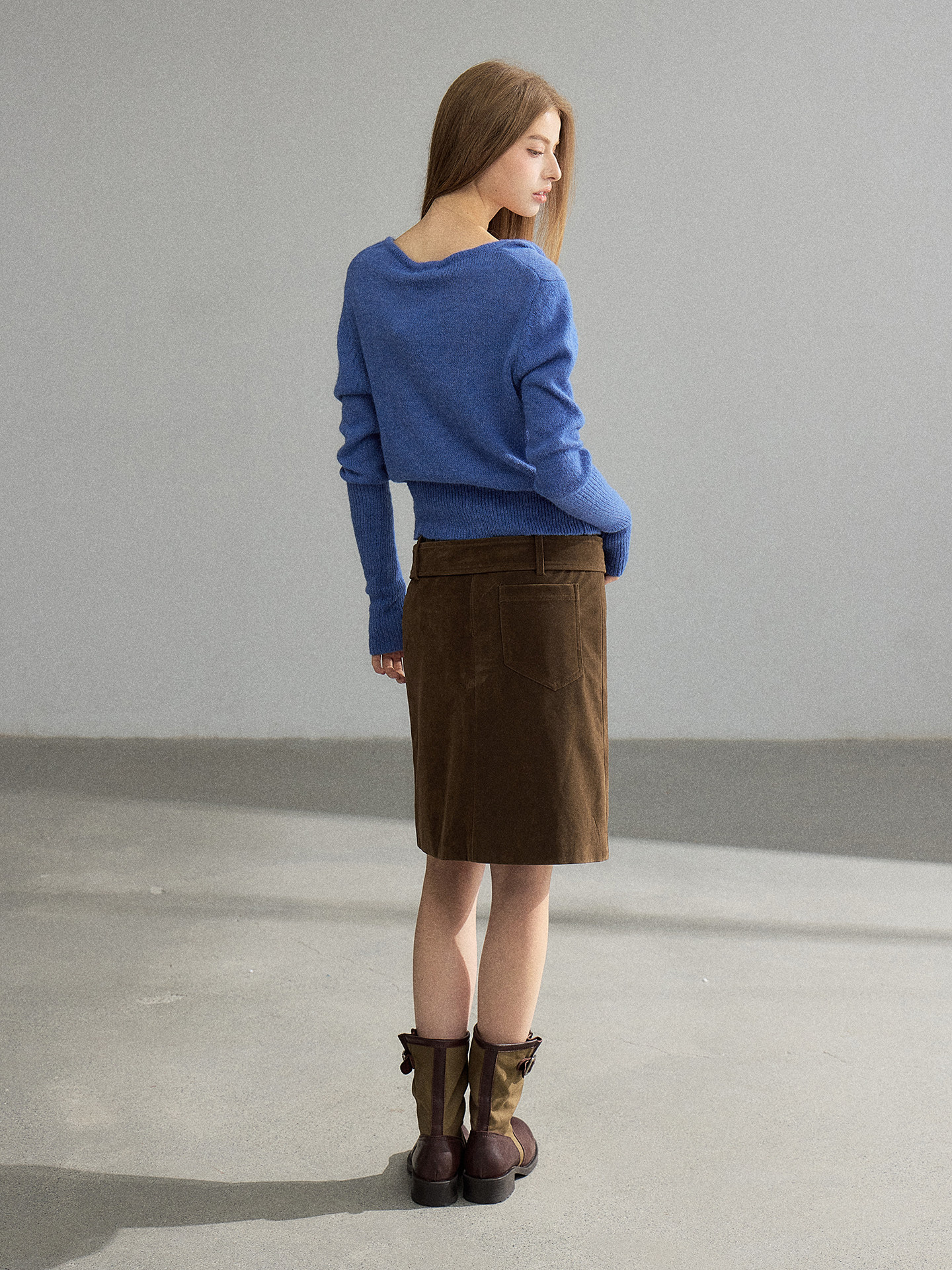 WITHMIN Blue Open-Front Cardigan