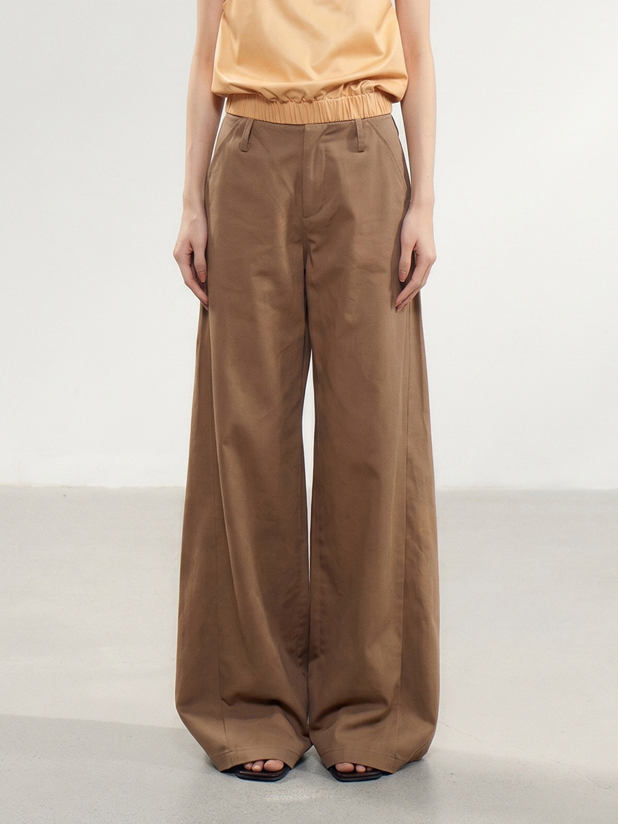 WITHMIN Brown Low-Waist Straight-Leg Trousers