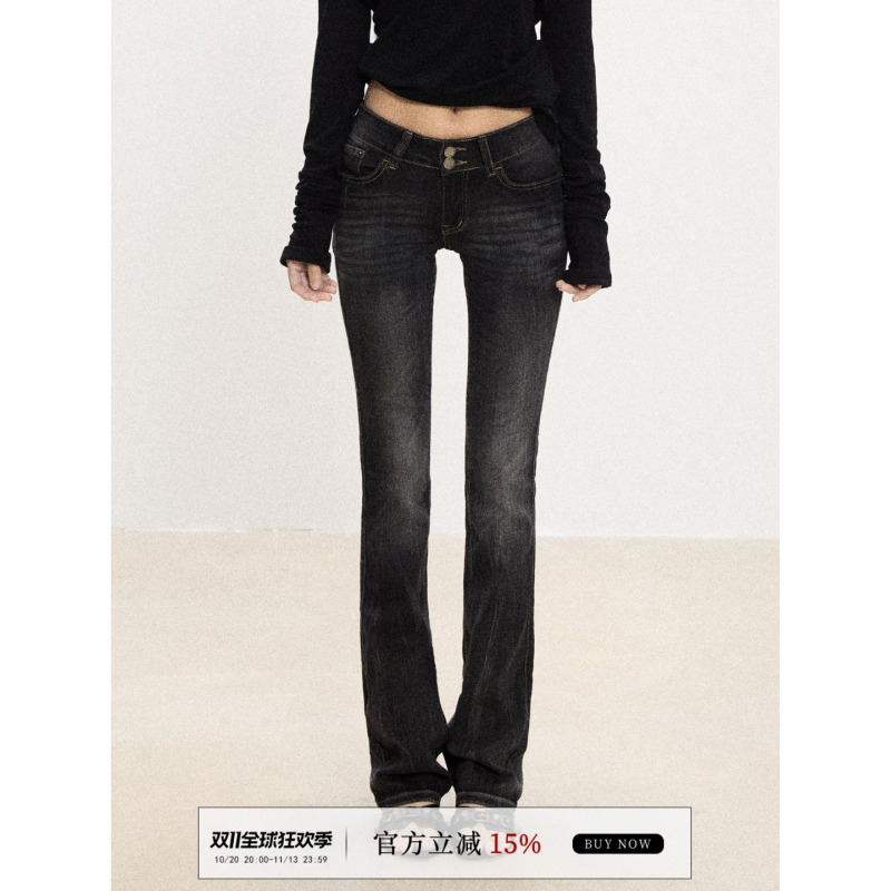 Withmin Black Jeans for Women 2026 New Spring and Summer Slim Fit Low-Waist Washed Retro Skinny Pants Withmin Black Jeans for Women 2026 New Spring and Summer Slim Fit Low-Waist Washed Retro Skinny Pants