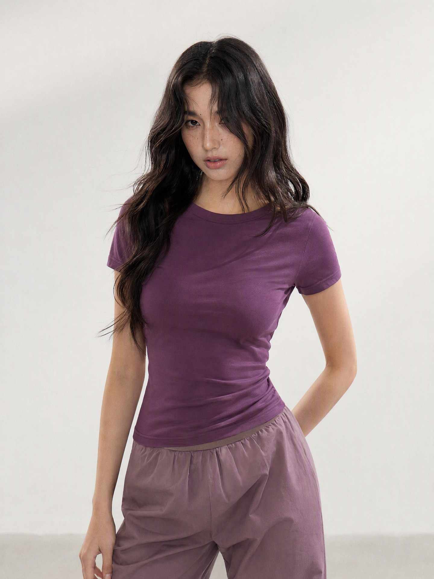 WITHMIN Purple Wide-Leg Trousers