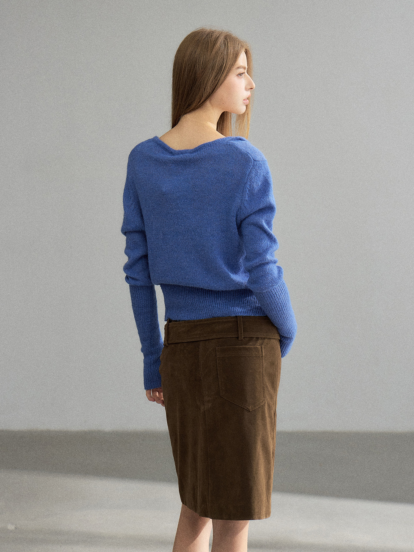 WITHMIN Blue Open-Front Cardigan