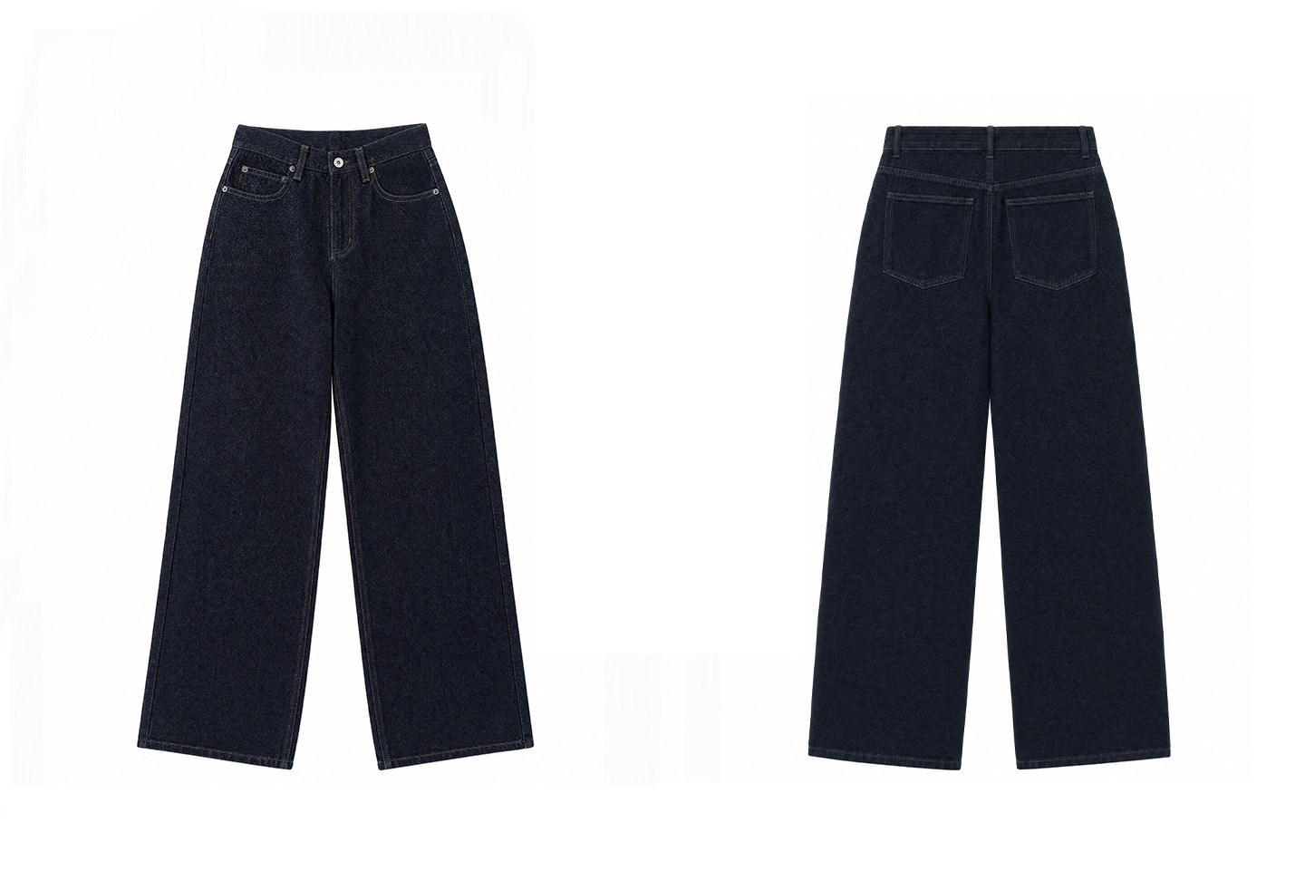 WITHMIN Washed Denim Jacket and Pants Set