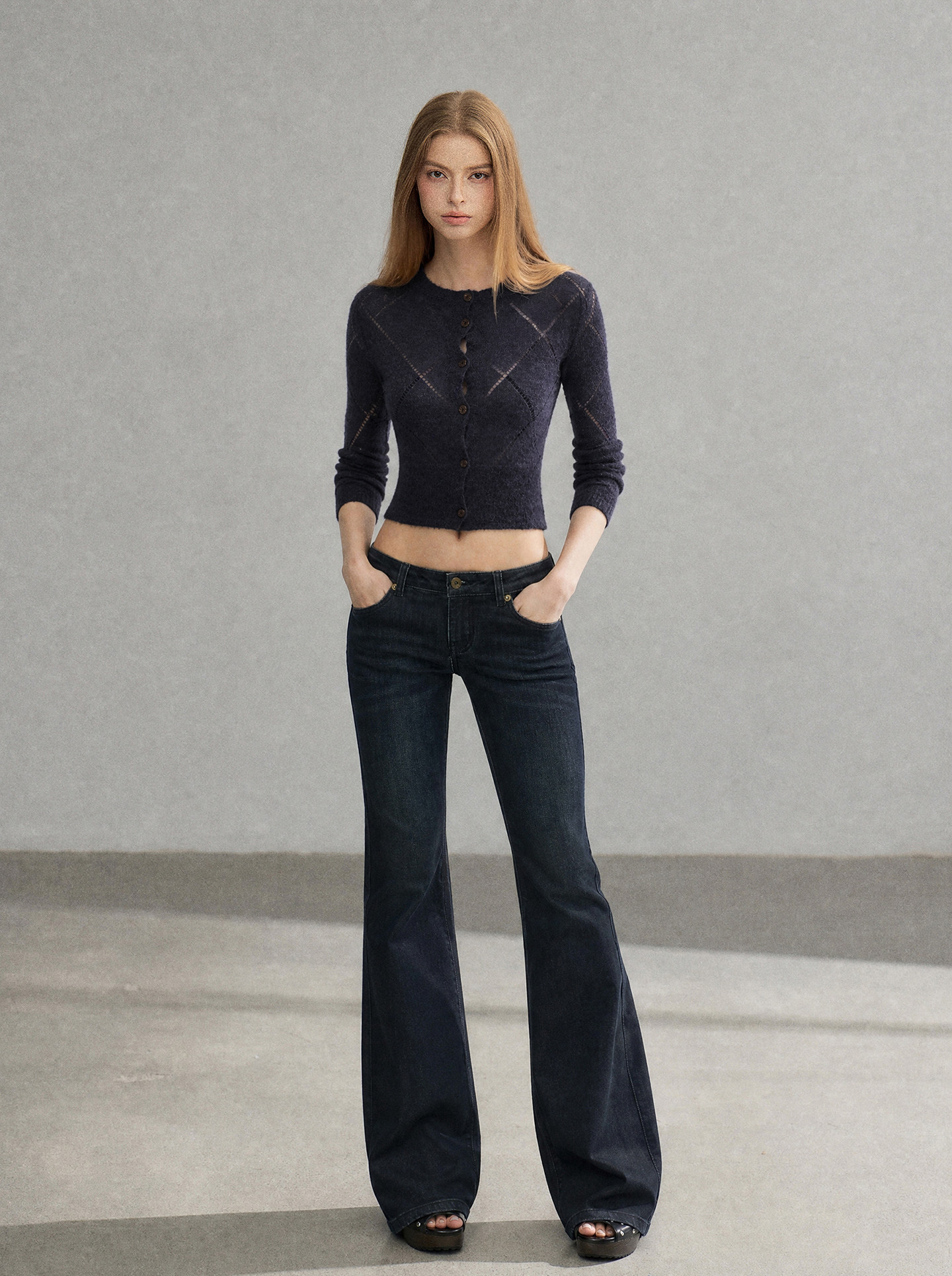 WITHMIN Dark Blue Straight-Leg Jeans