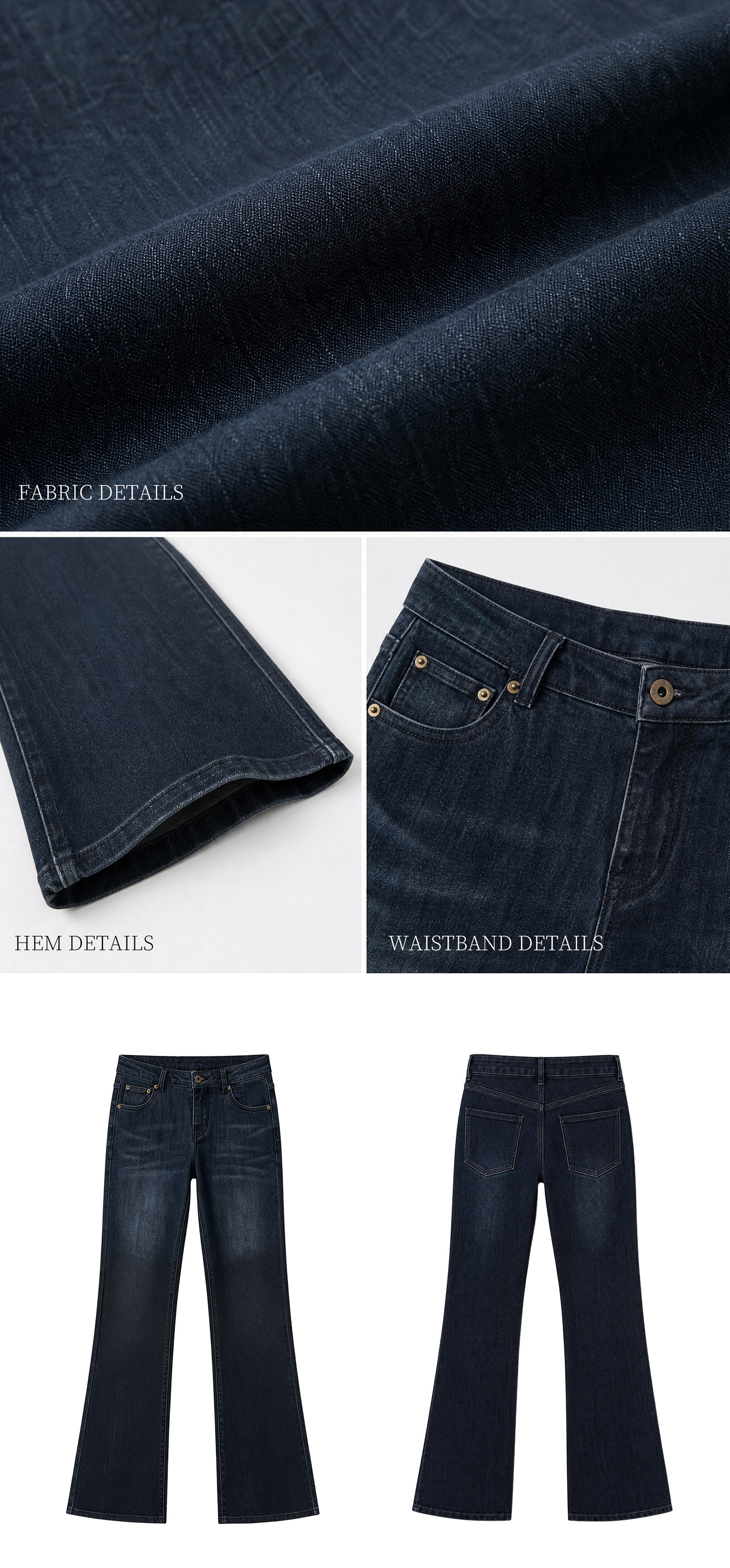 WITHMIN Dark Blue Straight-Leg Jeans
