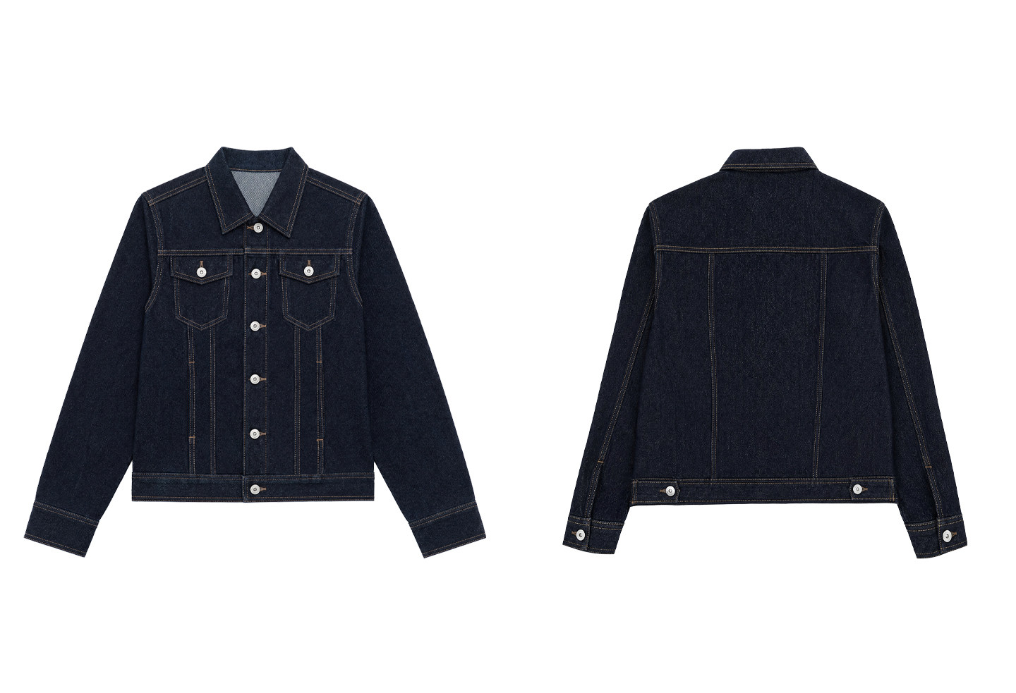 WITHMIN Washed Denim Jacket and Pants Set