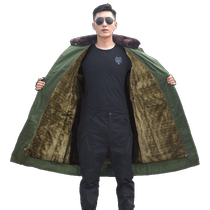 Military large coat mens winter thickened long cold storage cold-proof cotton coat womens camouflage Northeast green cotton clothing labor protection cotton-padded jacket
