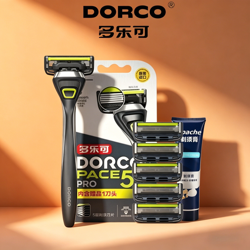 Dorco Manual Razor Blades 5+1 Five-Layer Blade Replacement Heads Universal for Shaving and Hair Removal