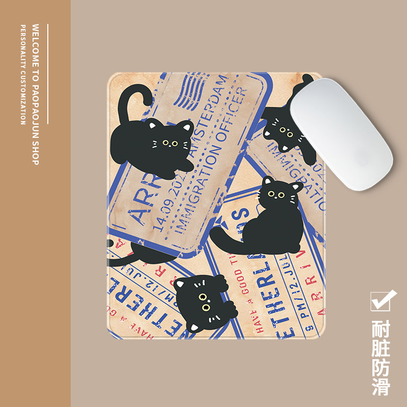 Desktop mouse mat hands creative cute black cat computer college student dorm game anti-slip wrist pad