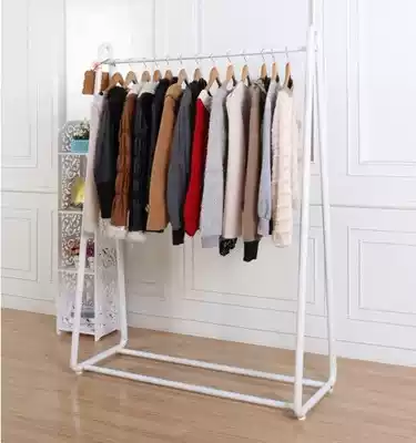 Wrought iron clothing rack Floor-to-ceiling clothing store hanger display rack Women's and children's clothing hanging clothes rack side hanging clothes rack