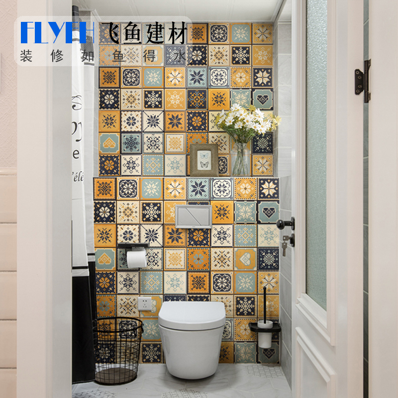 Nordic kitchen tile toilet anti - slip floor tile balcony retro cement tile 300 x 300 background wall tile