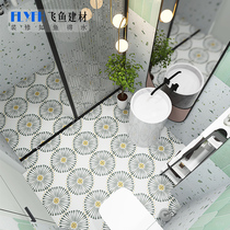 Moroccan dandelion flower brick 300 toilet kitchen anti-slip floor tiles bathroom background wall Minjuku Courtyard Tiles