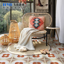 ins Nordic toilet bathroom toilet bathroom wall floor tile Tile Balcony Kitchen Xuanguan Little flower brick 300x300