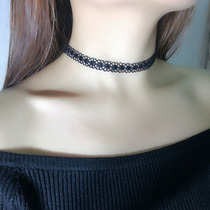 Japan-ROK Original Juku Necklace Necklace Black Rope Lock Bone Chain Short neck with girl Jane Josie Personality Neck Chain Accessories Summer