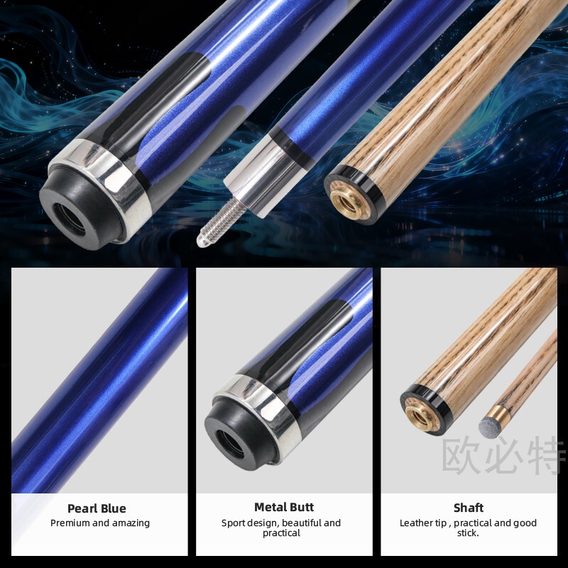 Oubite Split-Type Snooker Professional Billiard Cue, Pearl Blue Glossy Luxury, Same Model as Jaguar Billiard Cue Oubite Split-Type Snooker Professional Billiard Cue, Pearl Blue Glossy Luxury, Same Model as Jaguar Billiard Cue