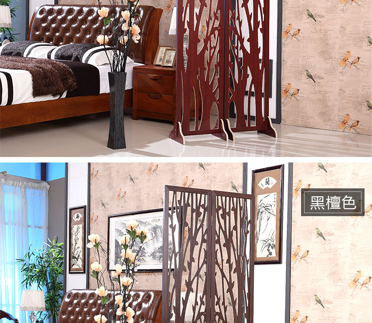 Đơn giản hiện đại màn hình bằng gỗ phân vùng phong cách Trung Quốc phòng khách hiên phòng ngủ khách sạn văn phòng rỗng di chuyển màn hình gấp - Màn hình / Cửa sổ mẫu vách gỗ cầu thang