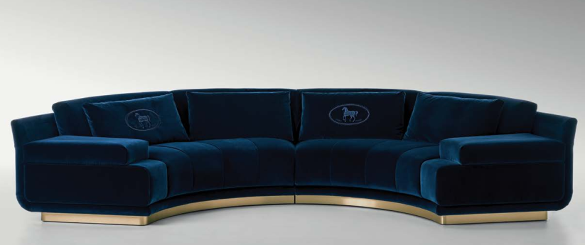 Cung điện chính cao cấp nội thất tùy chỉnh Fendi Fendi Bentley sofa vải cong giường TV - Bộ đồ nội thất sofa gỗ