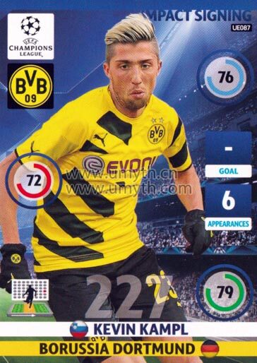 Panini 2014-2015 Champions League star card appendage to IS Kampl Borussia Dortmund ue087 #