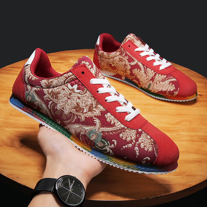 Authentic Forrest Gump Shoes Official official store 2026 Popular Men's Casual Shoes Red Shoes Zodiac Year Red Shoes Men's Trendy Shoes