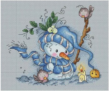 Liu Nian Jinxiu ແທ້ຈິງ DMC embroidery thread cross stitch ຕົນເອງໂຍບາຍຄວາມລັບ, ດັງຍາວ snowman ນ້ອຍ.