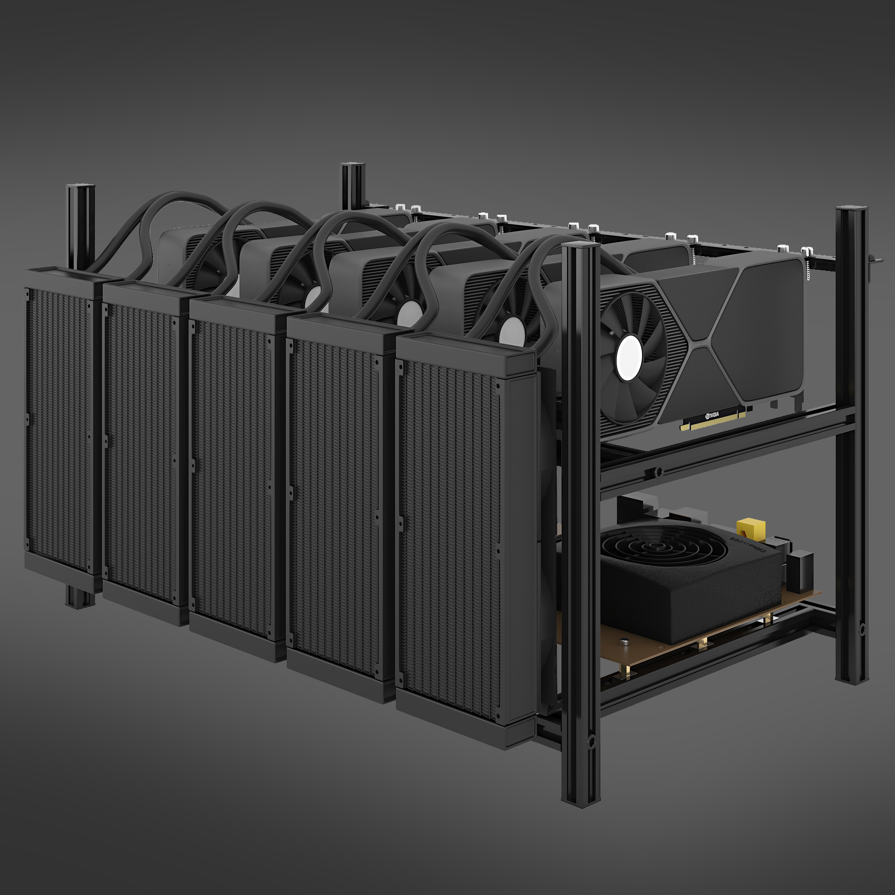 U.S. Vidado graphics card cold row water-cooled master dedicated open chassis water tank fixed upgraded version bracket