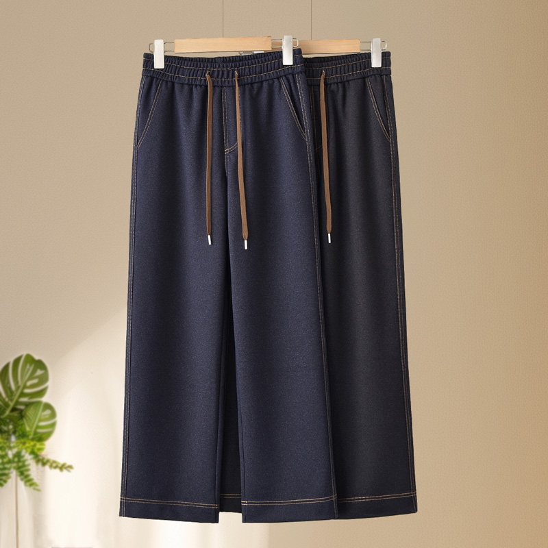 Jeans for Spring and Autumn, Loose-Fitting Pants for Middle-Aged and Elderly Women, Straight-Leg Autumn Trousers, High-Waisted, Stylish Wide-Leg Pants