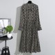 Spring 2022 high-end gray-brown lace-up floral dress British style age-reducing niche suit two-piece women