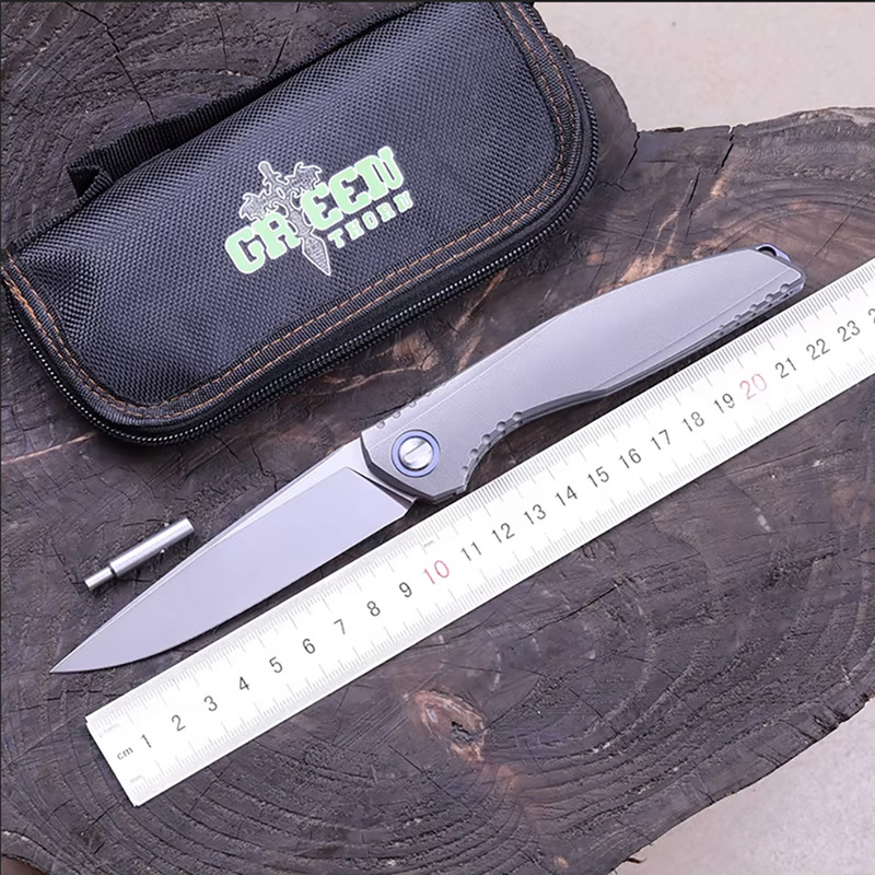 Green Thorn Lee Bear Folding Knife Vg10 Blade Titanium Alloy Handle Camping Outdoor Survival Fishing Edc Tool