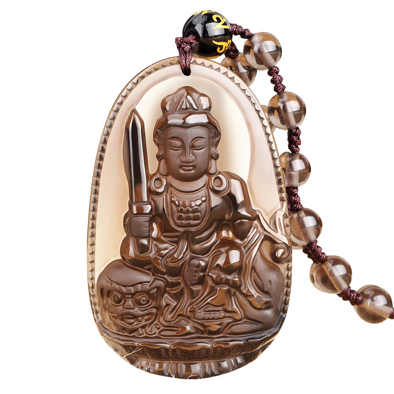 Ice Obsidian Honmei Buddha Amitabha Buddha Manjushri Puxian Bodhisattva Buddha Statue Male and Female Pendant A