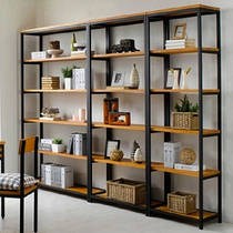 Nordic Retro Solid Wood Partition Bookshelves Simple Modern Minimalist Living-room Bookcase Shelve Shelf Shelves Display Shelf