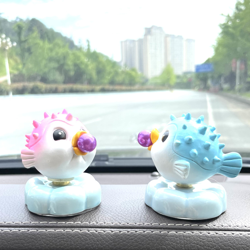 Cute Pufferfish Blowing Balloons and Spinning Around as a Car Decoration, a Trendy and Unique Gift for the Car Dashboard, Providing a Relaxing and Stress-Relieving Experience Cute Pufferfish Blowing Balloons and Spinning Around as a Car Decoration, a Trendy and Unique Gift for the Car Dashboard, Providing a Relaxing and Stress-Relieving Experience