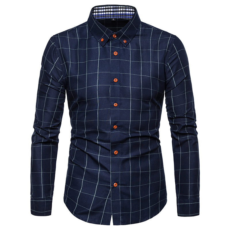 Men's Plaid Blouse Men's Clothing display picture 7