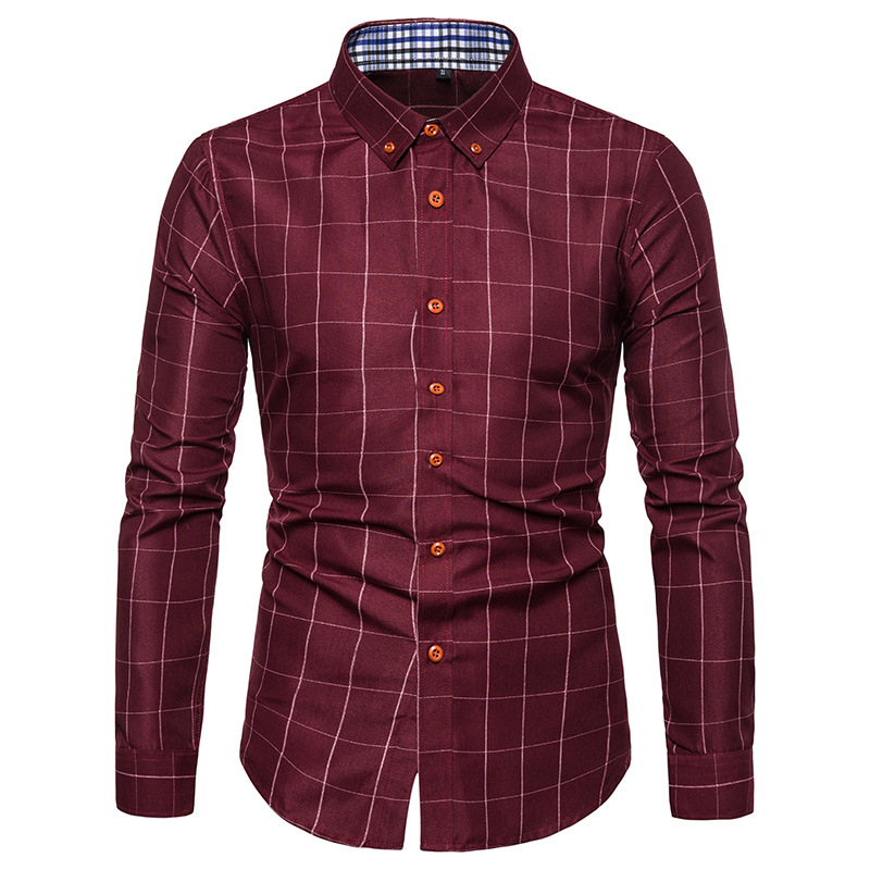 Men's Plaid Blouse Men's Clothing display picture 3