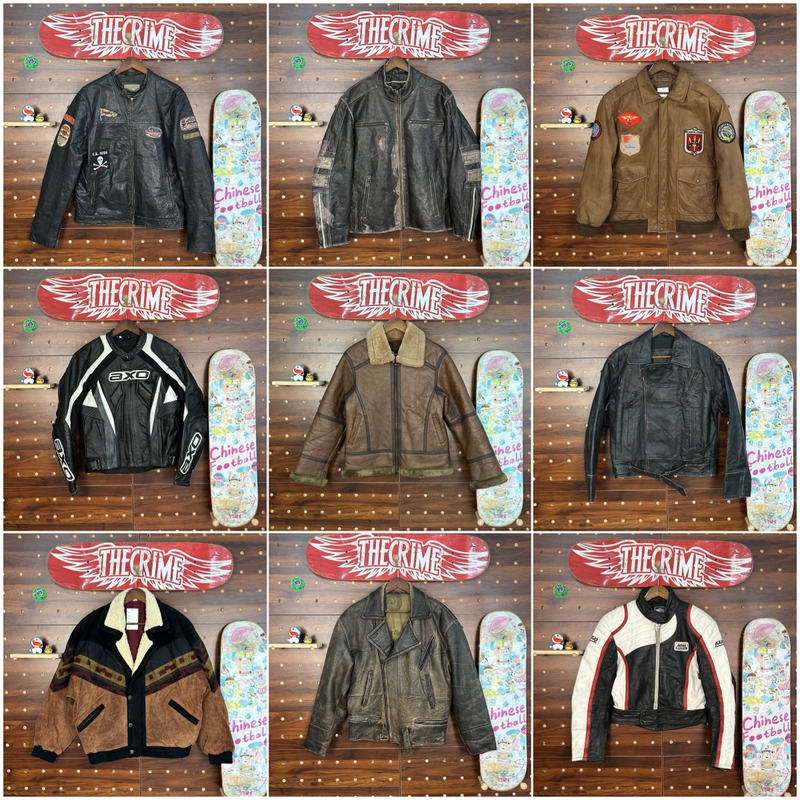 Vintage Leather Jacket American Style A2 Retro Short Loose-Fitting Pilot Leather Jacket Genuine Leather for Men and Women P57
