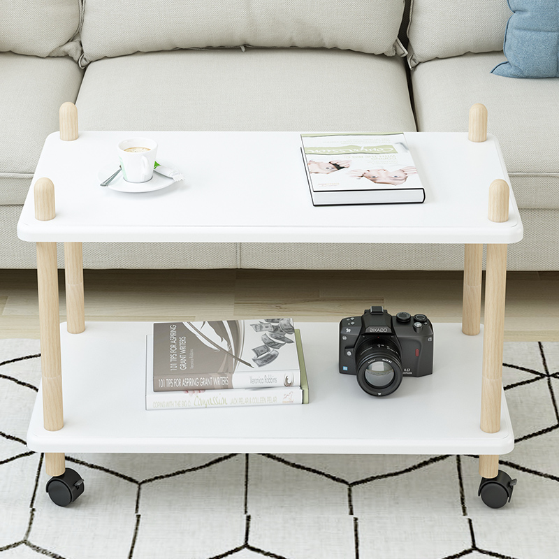 Min Curian with wheel minimalist sofa edge a few corners a couple of living-room solid wood removable containing two floors small tea cart