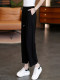 Lazy style breathable sweat-absorbent loose cotton and linen wide-leg pants 2026 summer new lemon yellow slimming linen eight-quarter pants