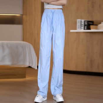 2026 ການອອກແບບໃຫມ່ embroidered ສີກ້ວາງຂາ pants ແມ່ຍິງ summer ບາງໆແບບຄົນອັບເດດ: ຄົນອັບເດດ: lazy ແບບກະທັດຮັດ pants